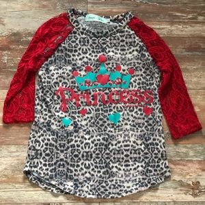 Southern grace girls top with lace sleeves